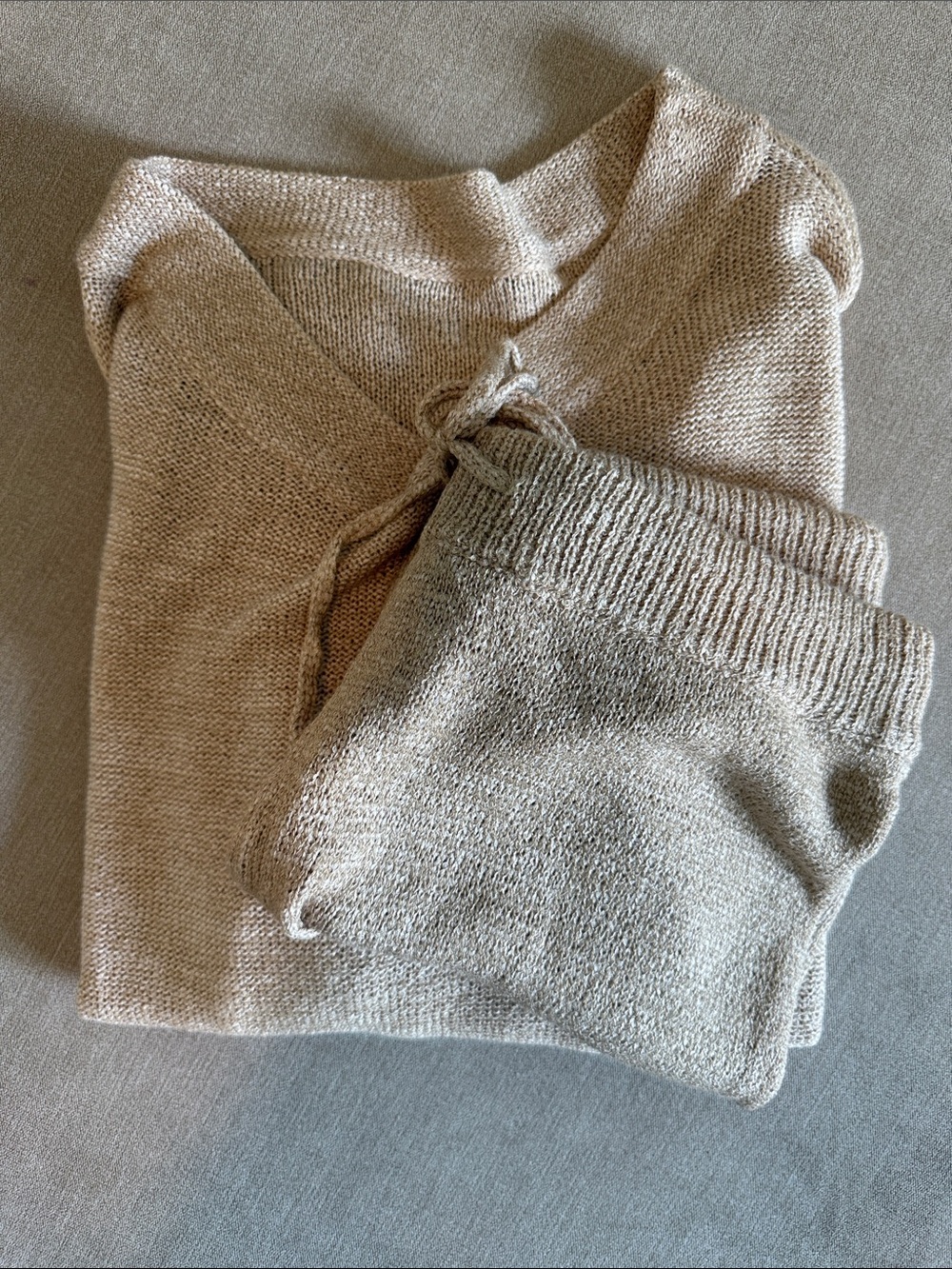 Amazon Women's Scoop Neck Knit Sweater and Shorts Set - Beige